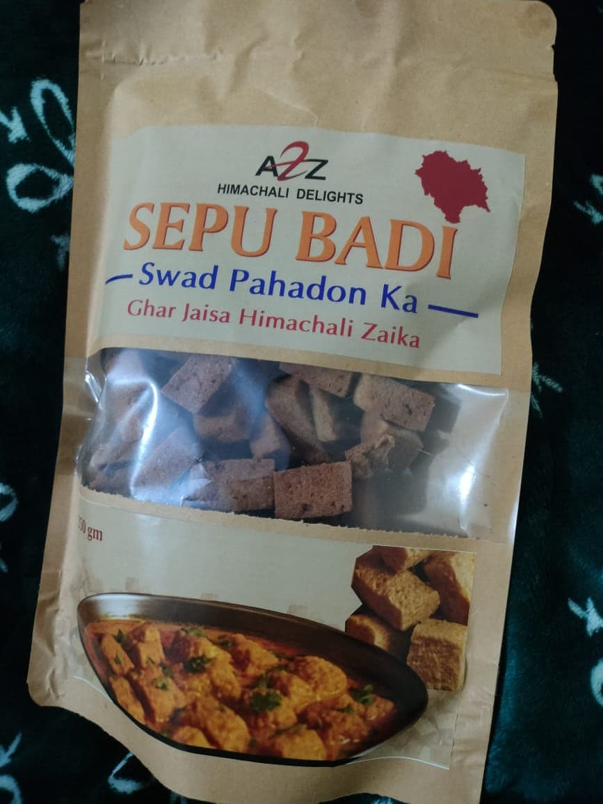 An early A2Z Sepu Badi kraft pouch, from before the current packaging